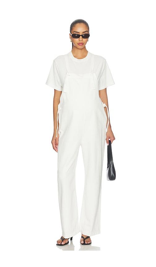 bumpsuit denim painter jean in ivory.