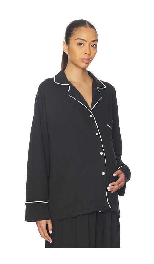 bumpsuit the cloud sleep long sleeve top in black.