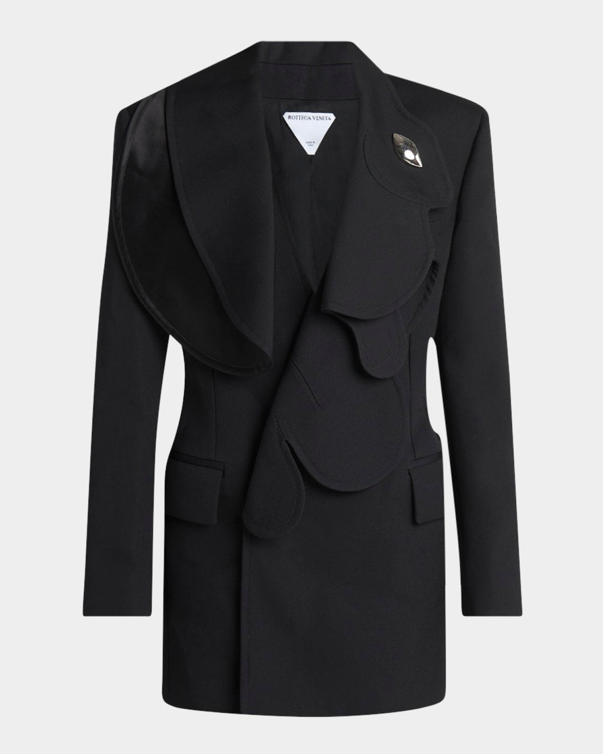 bunny lapel brooch compact wool jacket