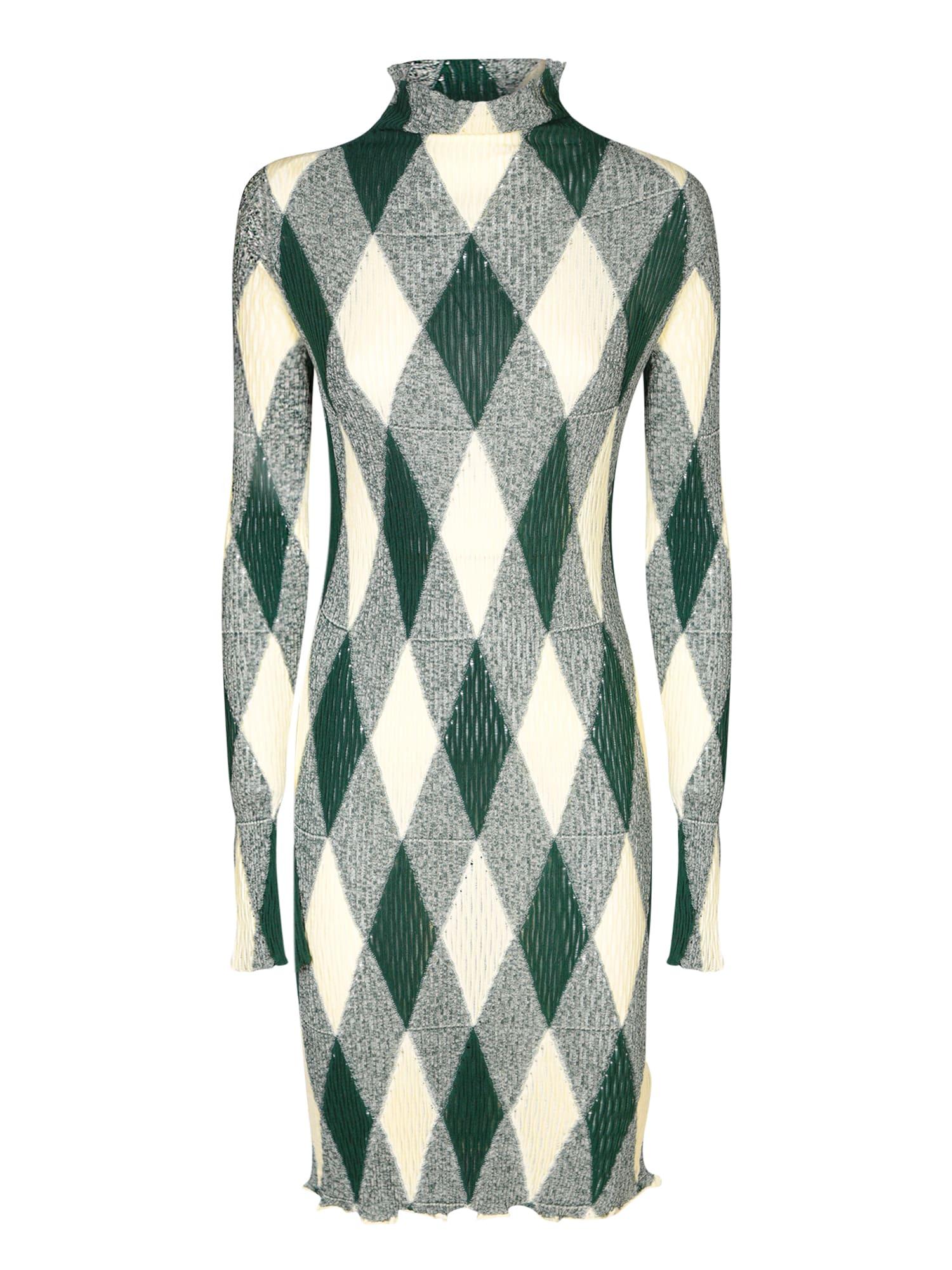 burberry argyle motif dress