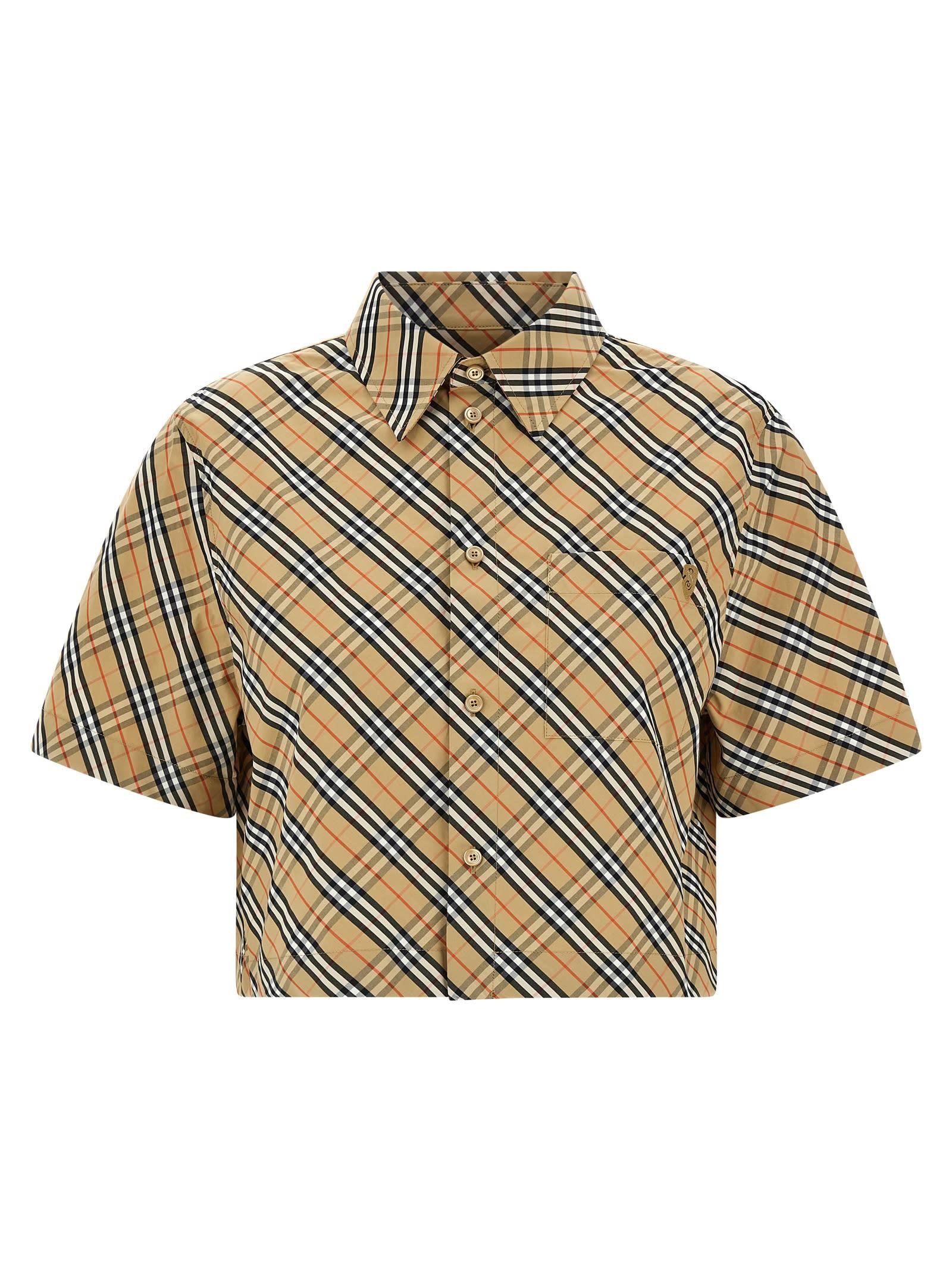 burberry b shield check shirt
