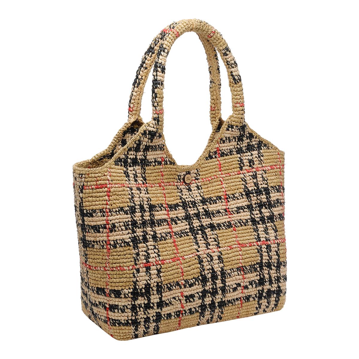 burberry bags beige raffia - women