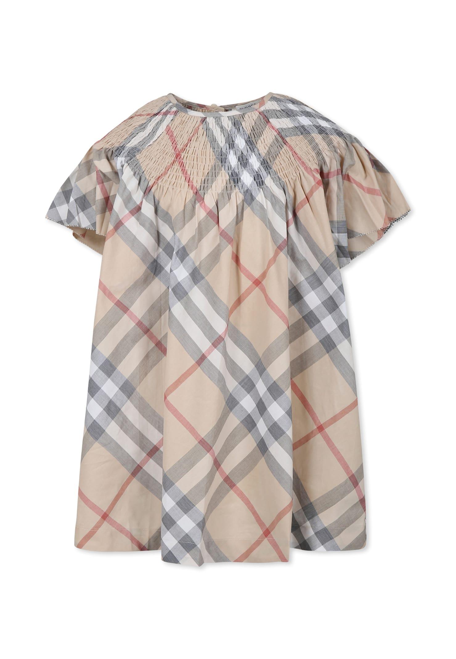 burberry beige dress for girl with vintage check