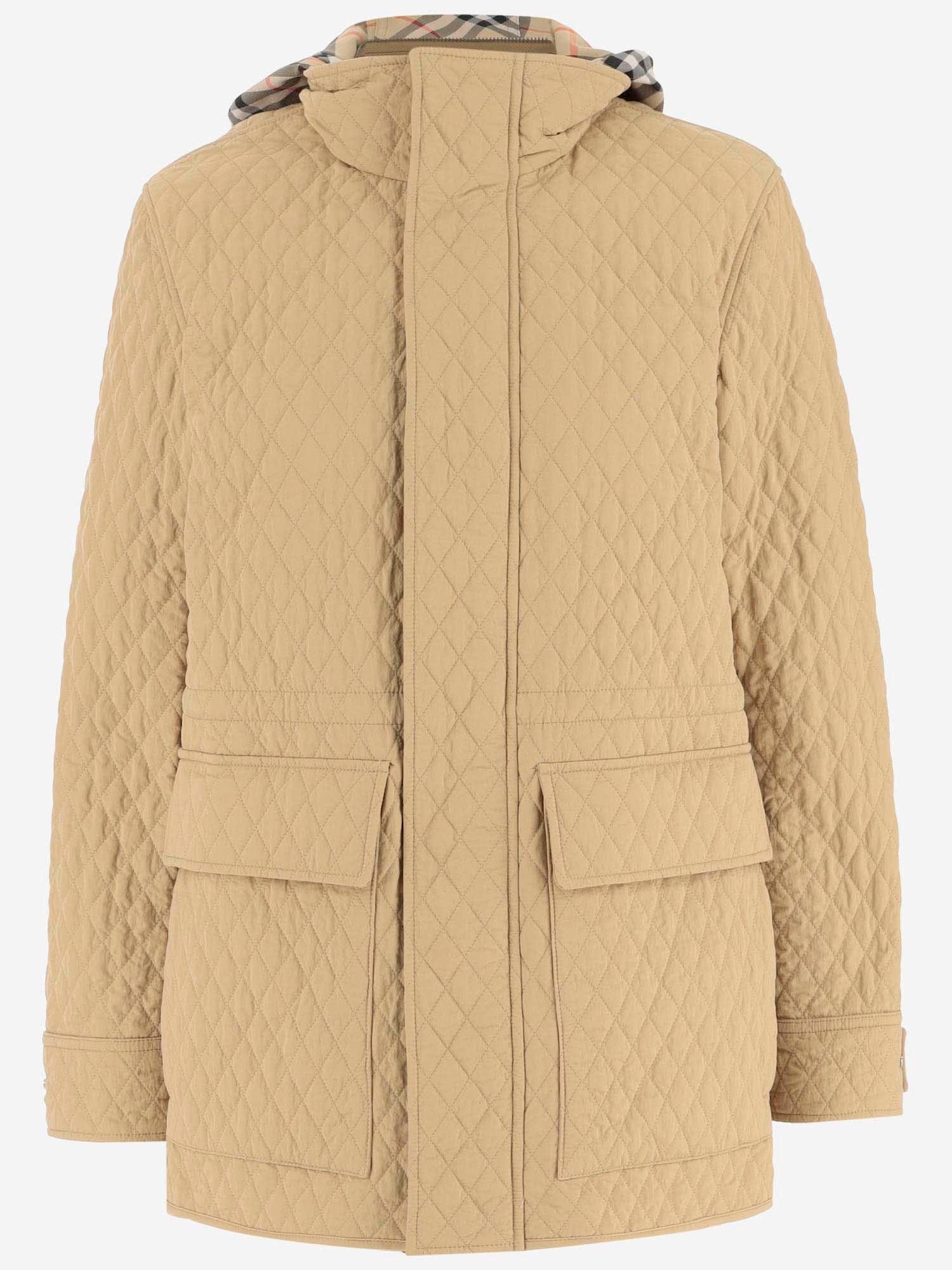 burberry beige nylon padded jacket