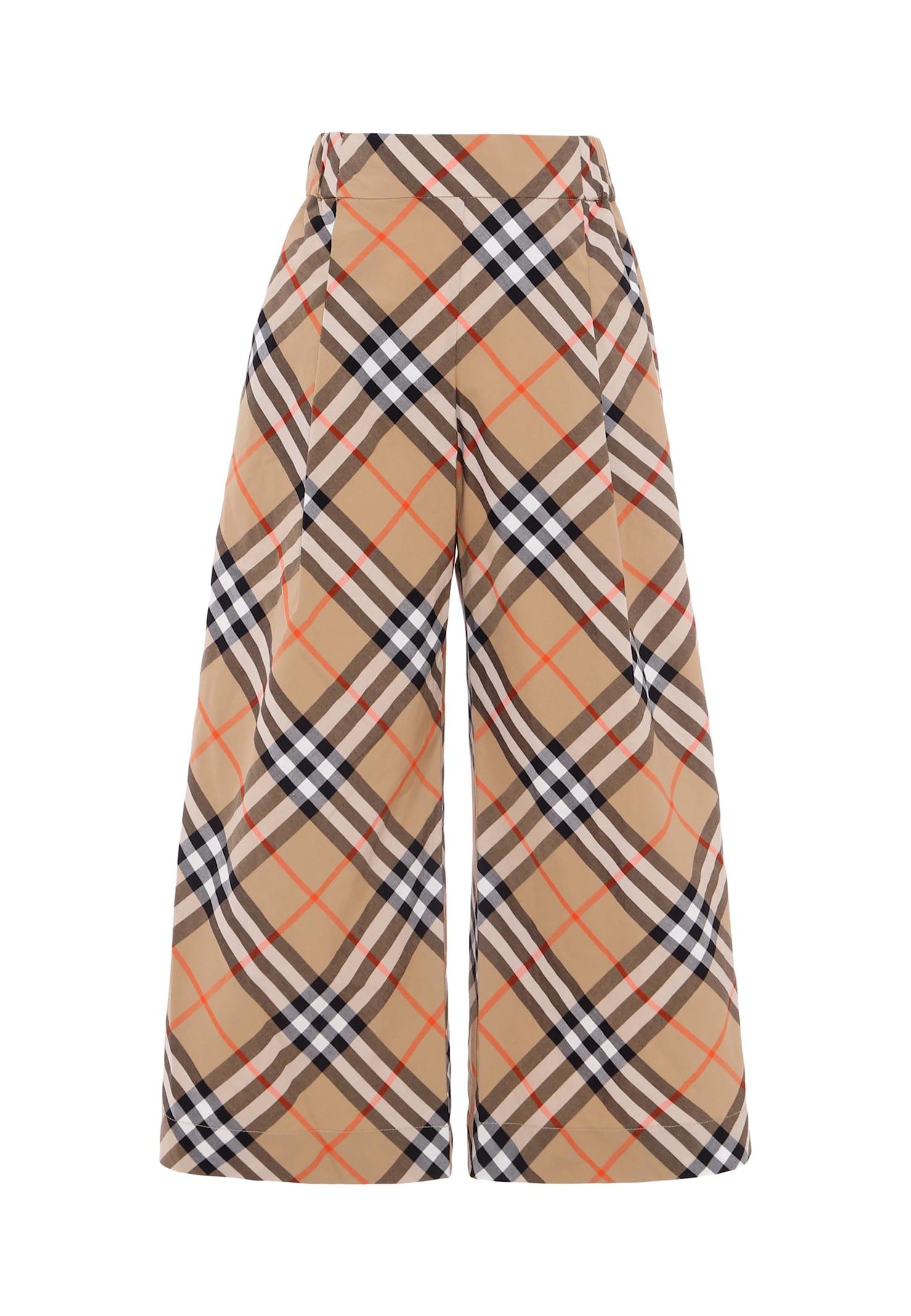 burberry beige trousers for girl with check vintage