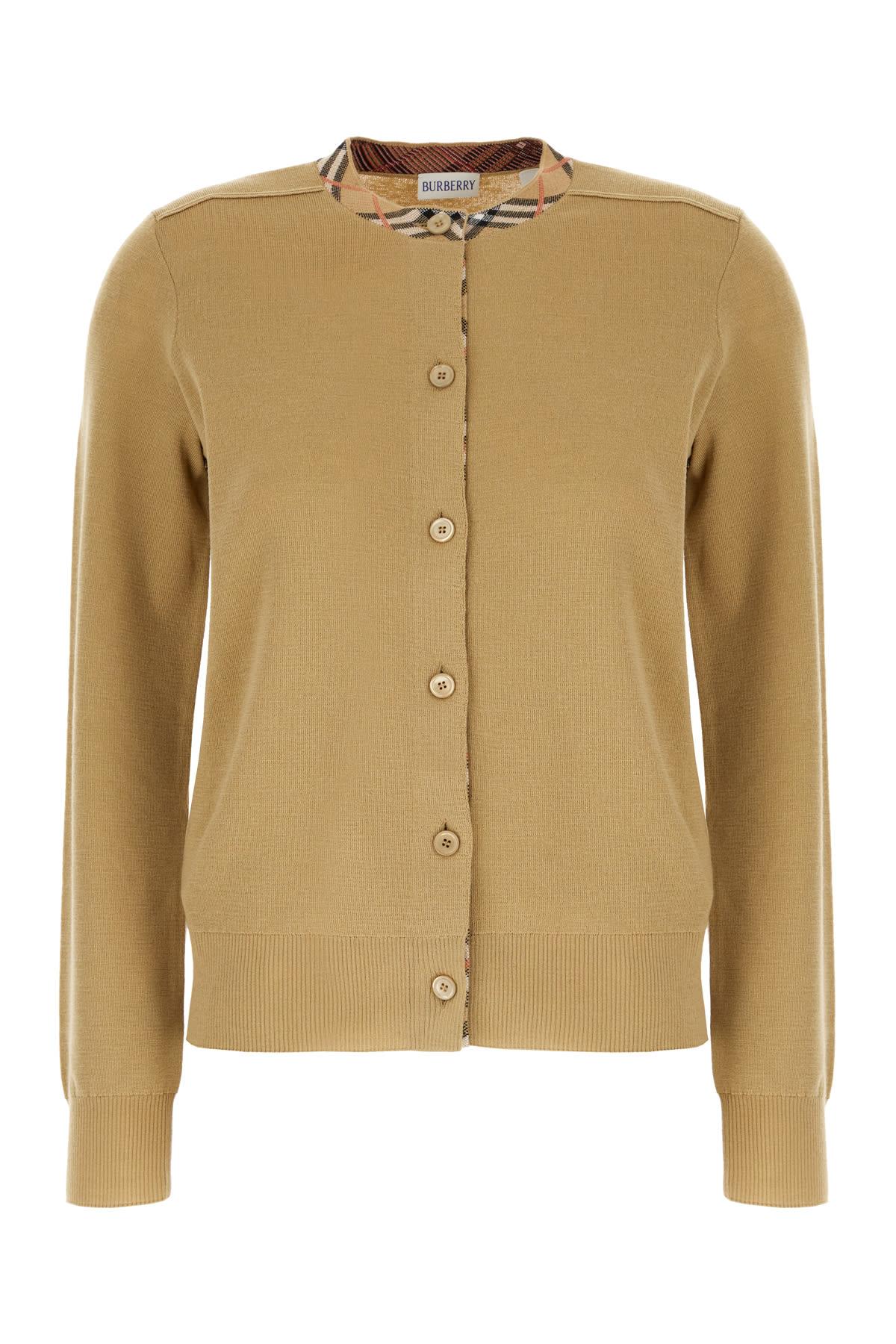burberry beige wool cardigan