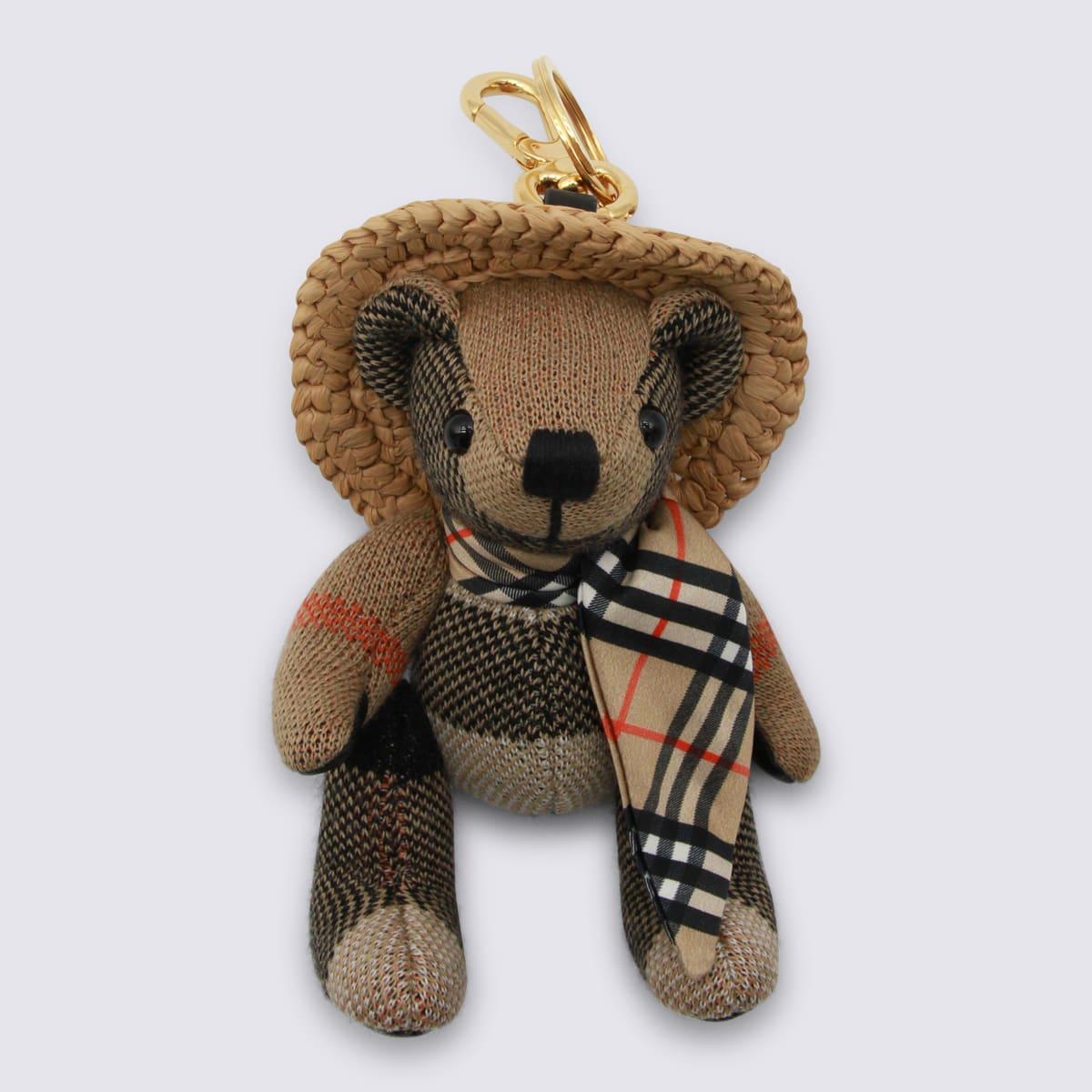 burberry beige wool teddy key ring