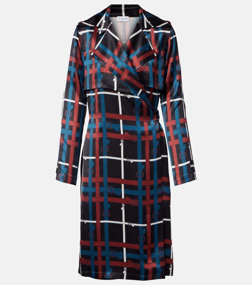 burberry belt check crêpe wrap dress