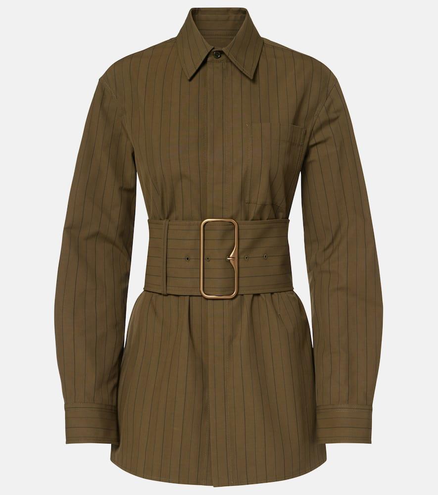 burberry belted cotton overshirt