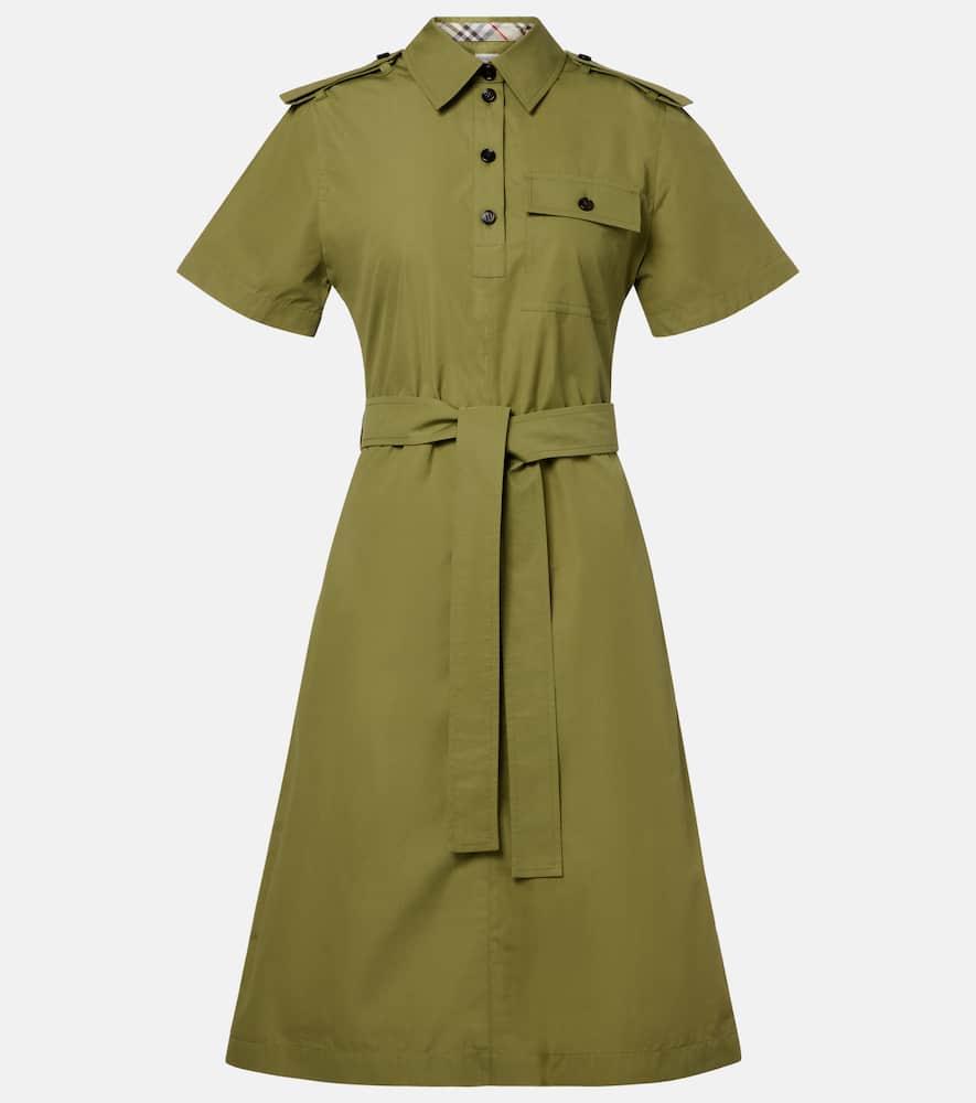 burberry belted cotton shirt dress