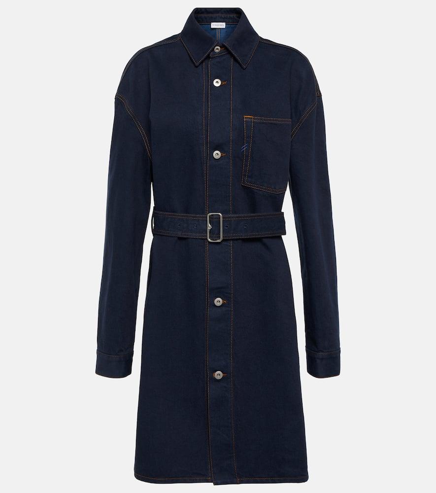 burberry belted denim shirt dress