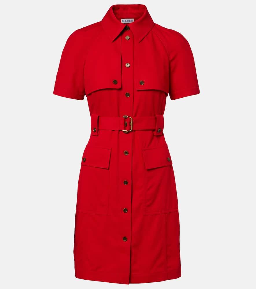 burberry belted wool shirt dress