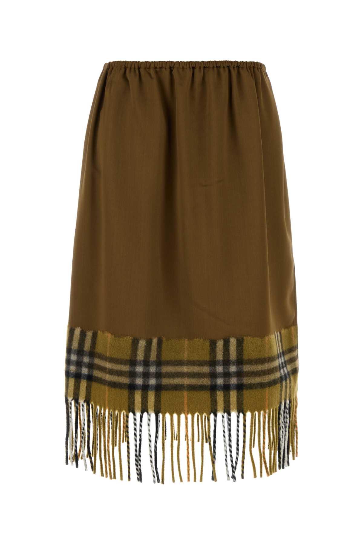 burberry biscuit satin skirt