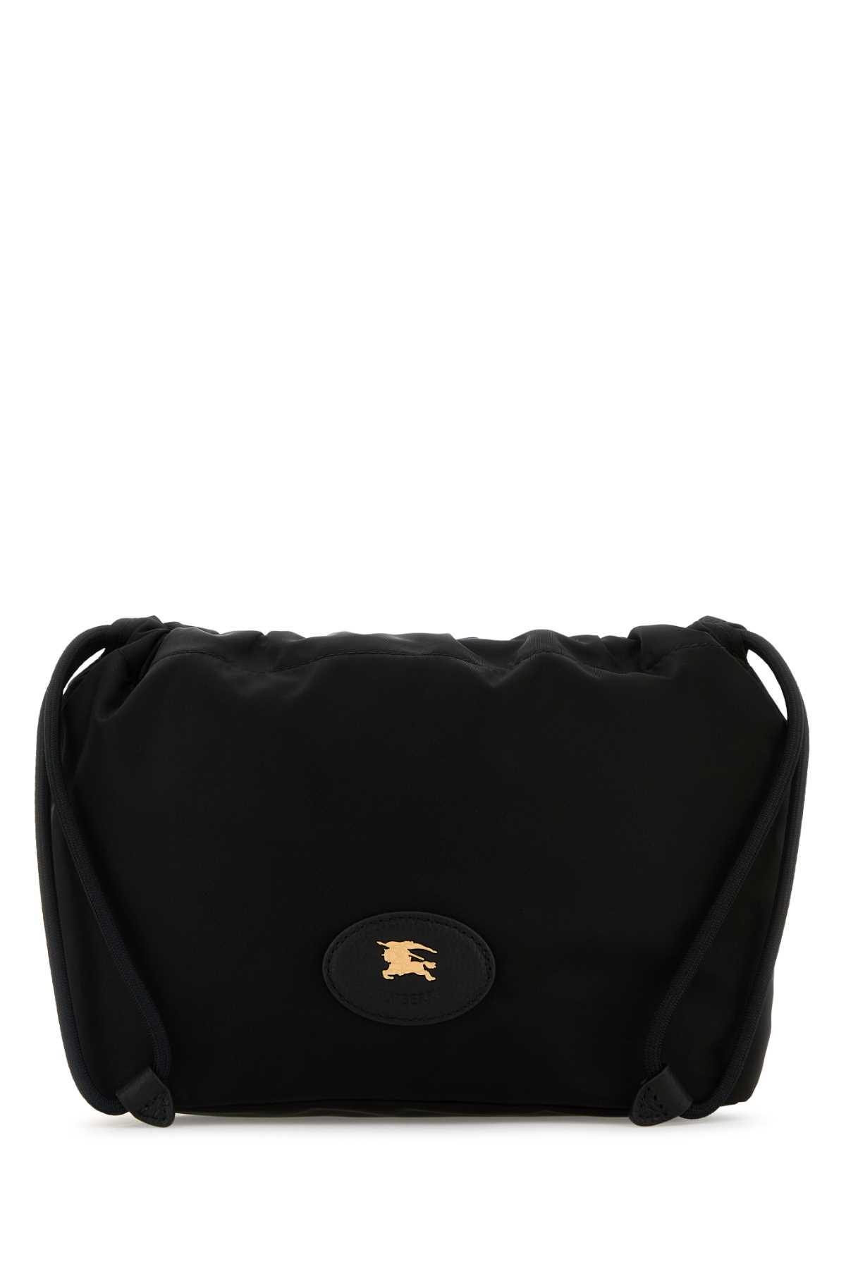 burberry black canvas horseshoe reversible clutch