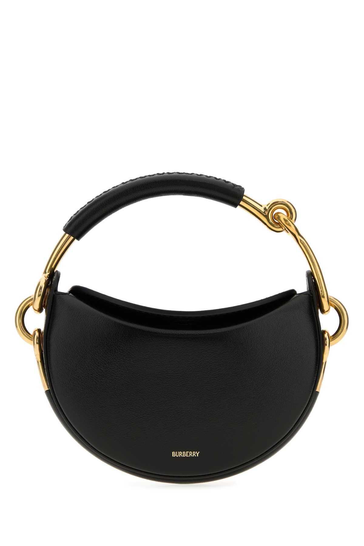 burberry black leather bridle handbag