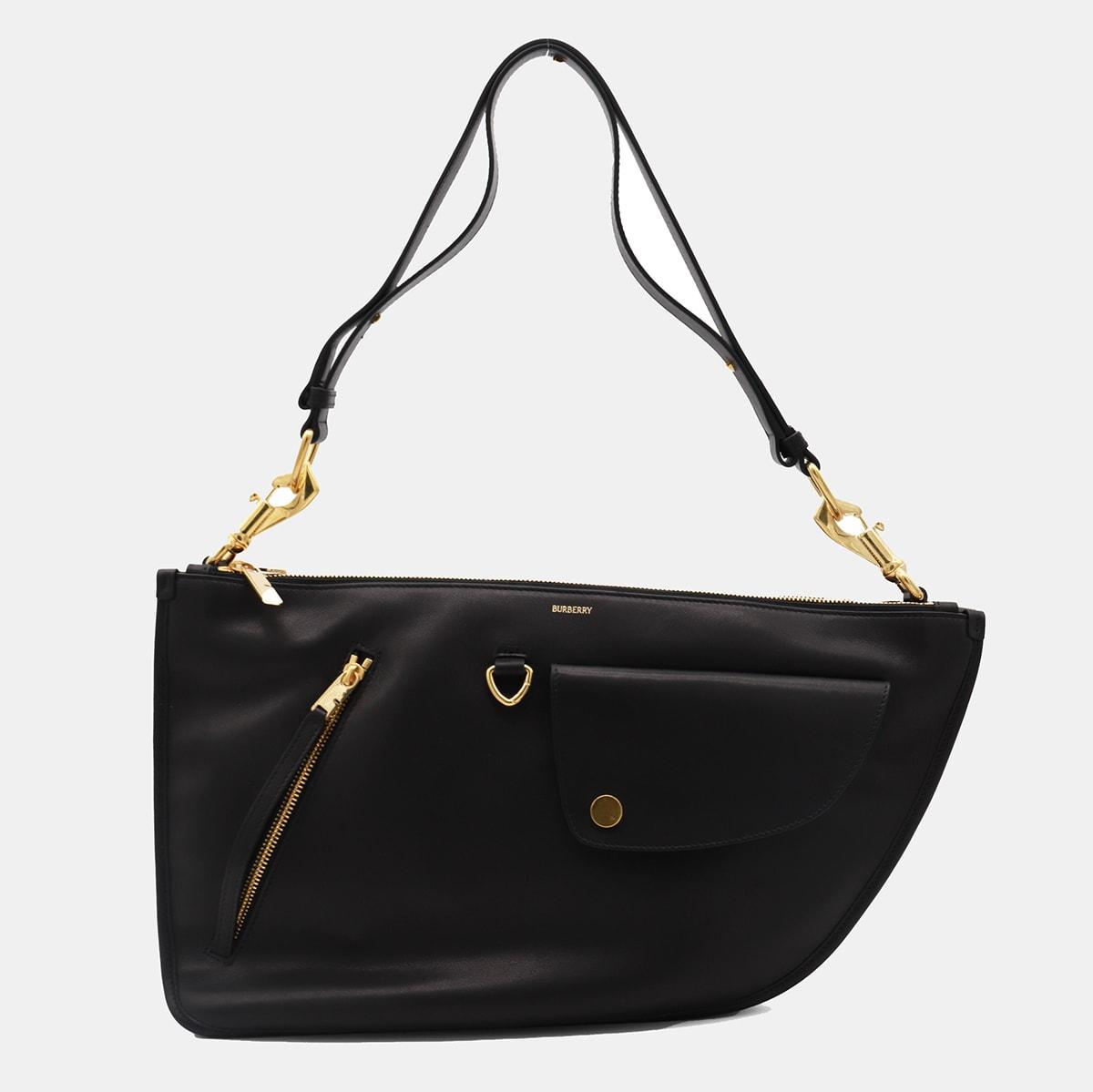 burberry black leather shoulder bag