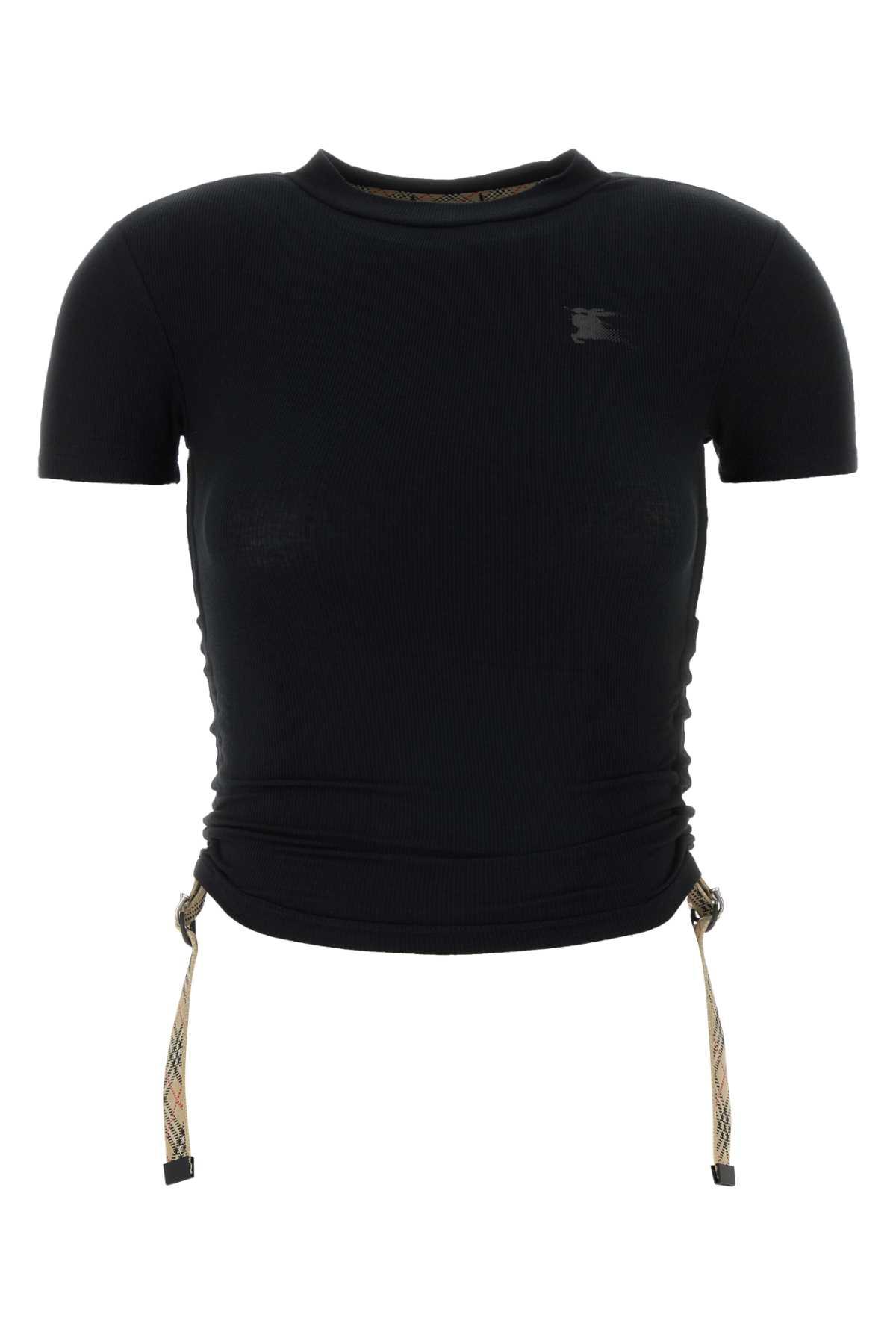 burberry black stretch cashmere blend t-shirt