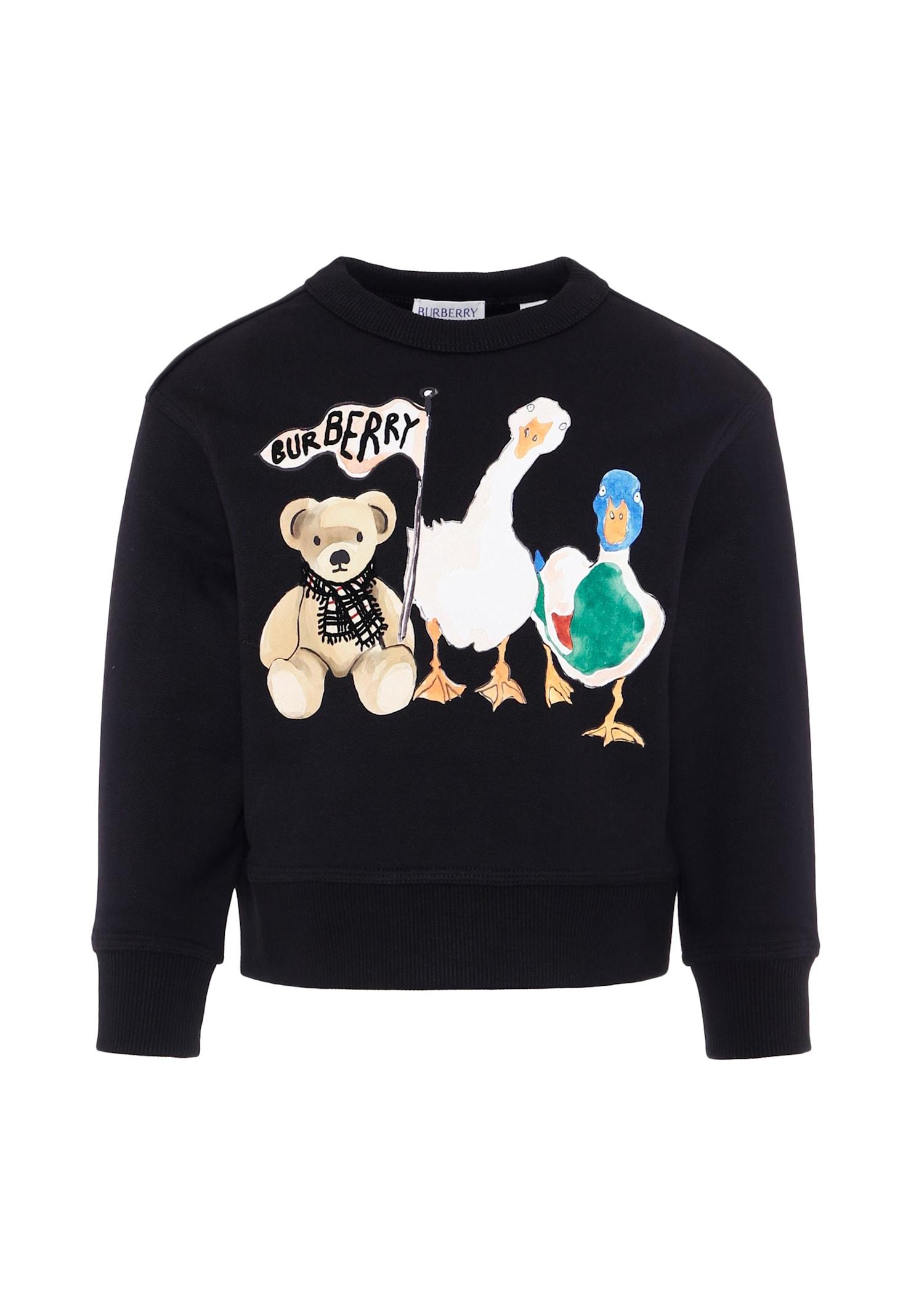 burberry black sweatshirt for girl with teddy bear