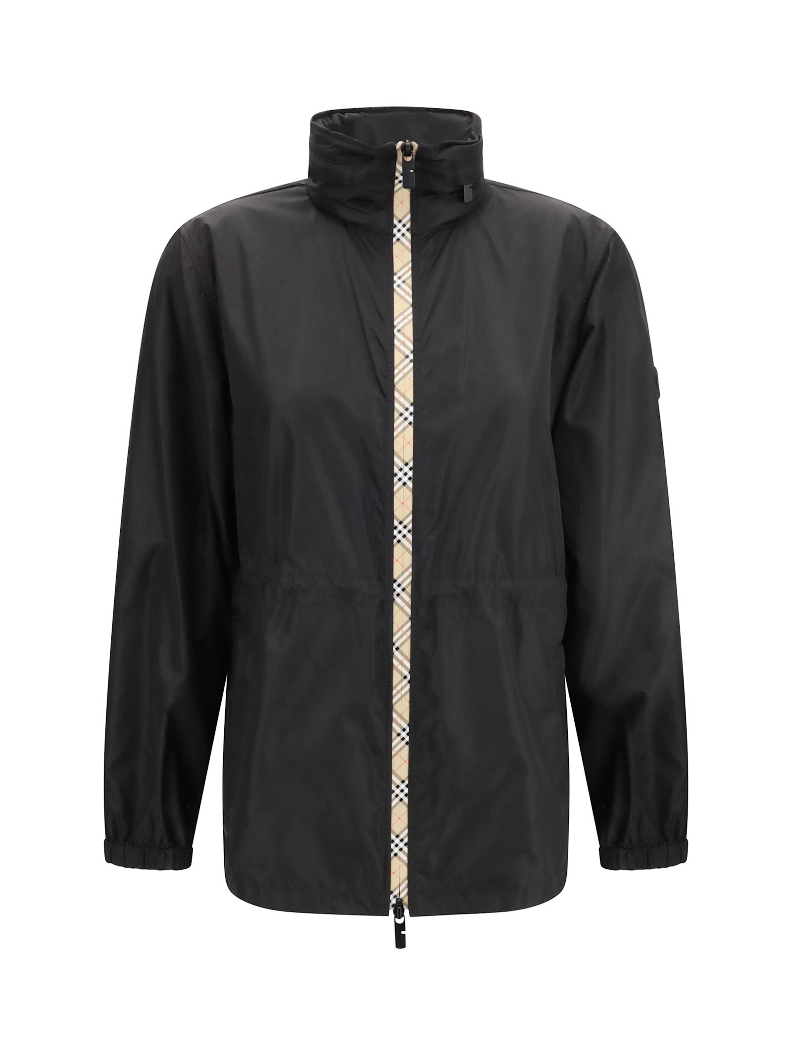 burberry blackpool black polyamide raincoat