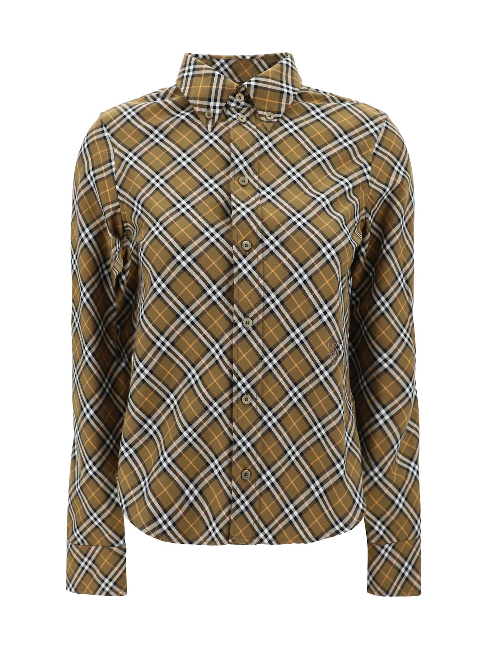 burberry brown cotton shirt