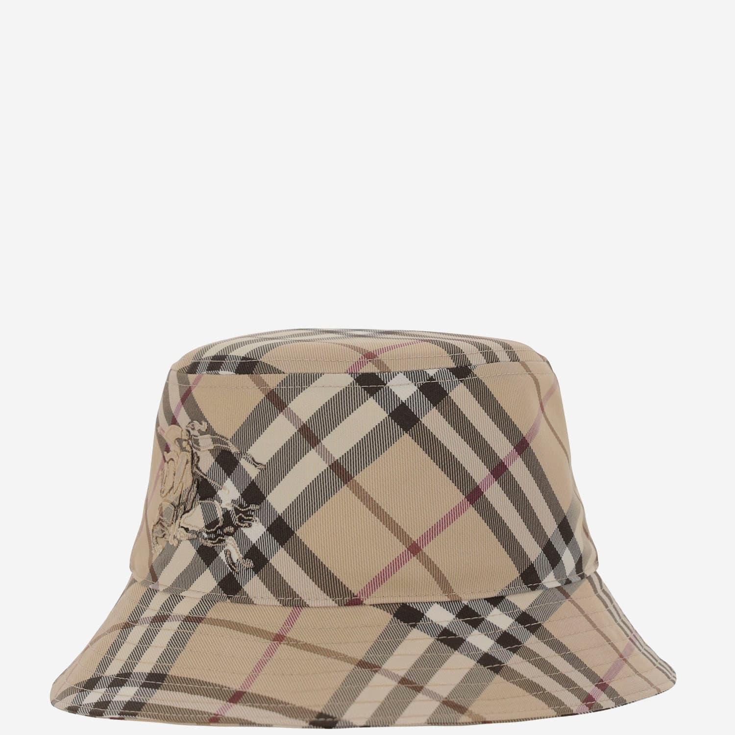 burberry bucket hat with check pattern