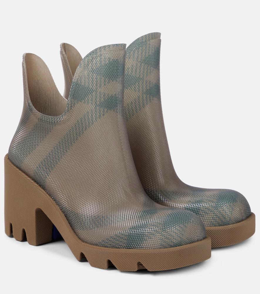 burberry burberry check ankle boots