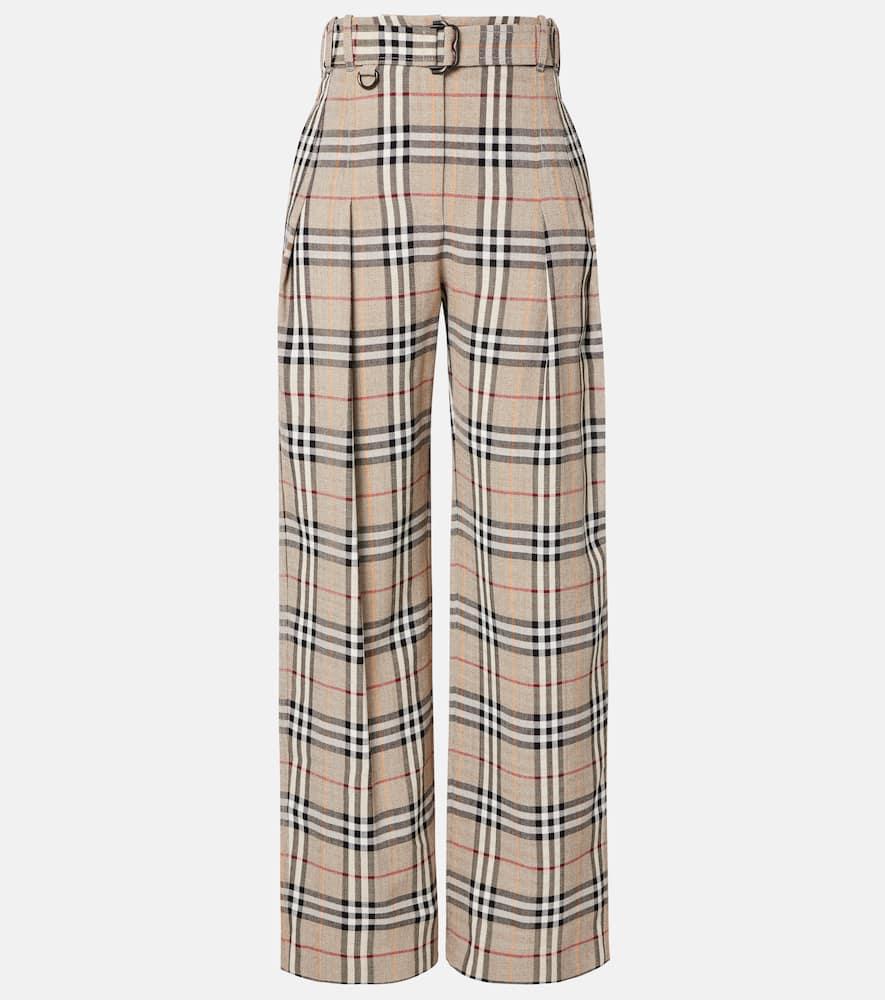 burberry burberry check belted wide