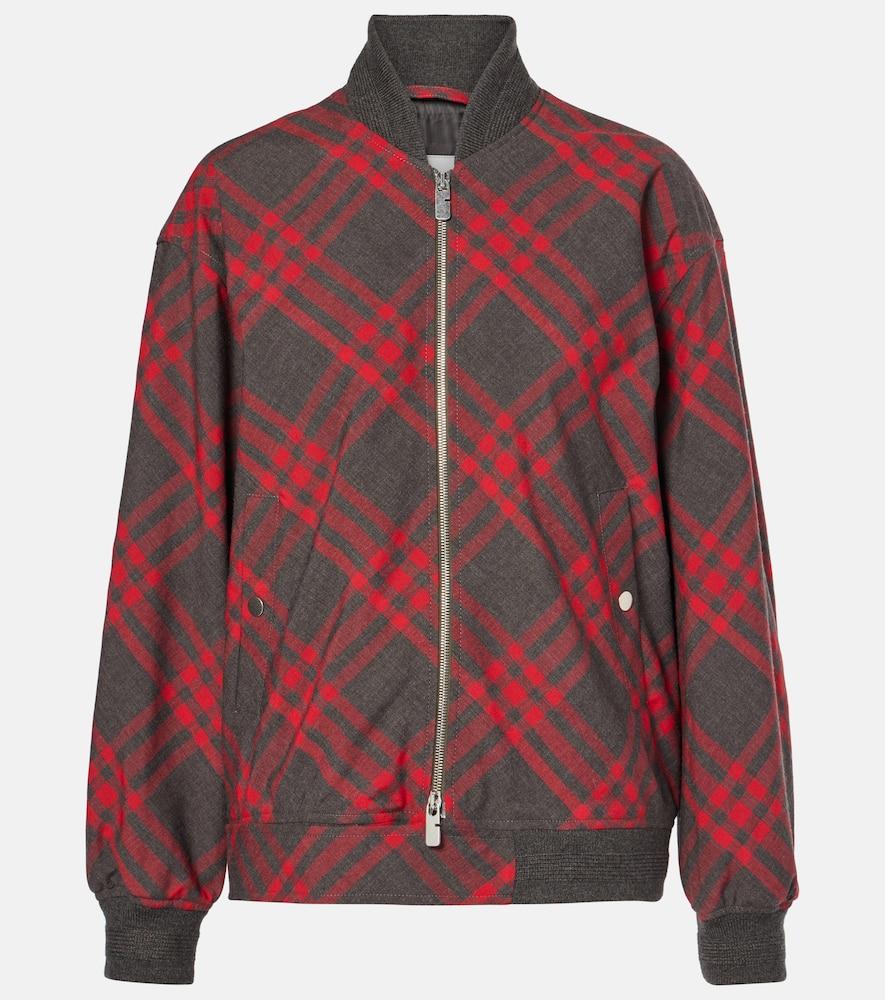 burberry burberry check bomber jacket