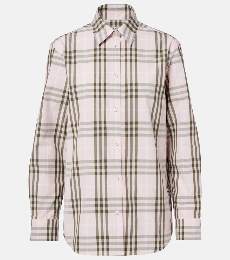 burberry burberry check cotton poplin shirt