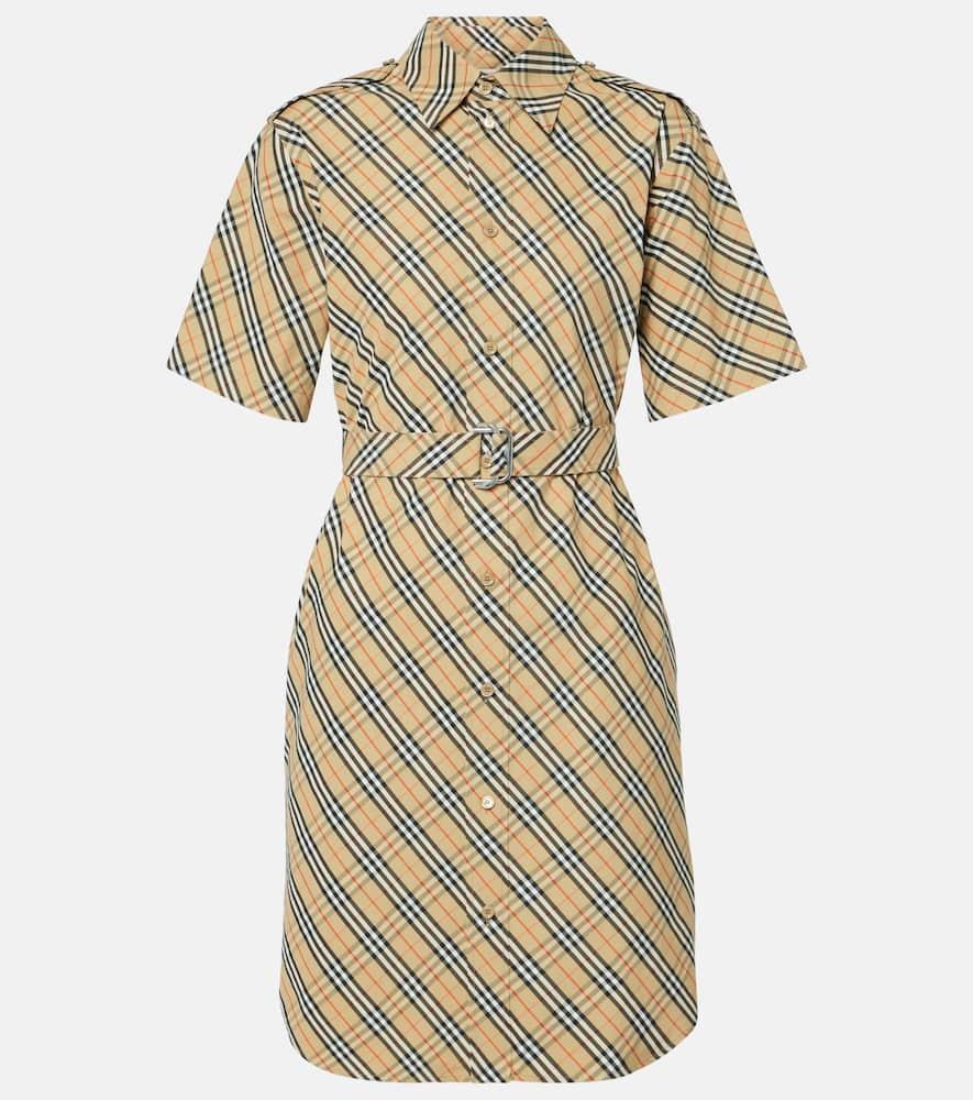 burberry burberry check cotton shirt dress