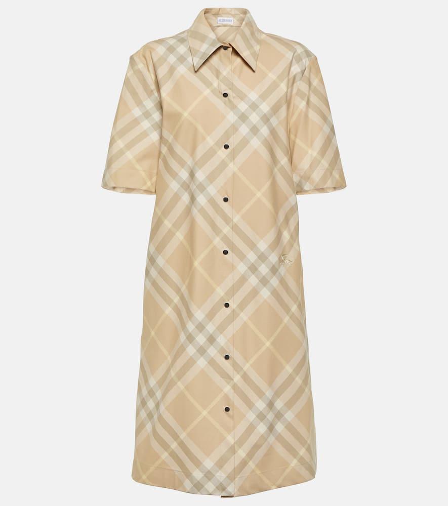 burberry burberry check cotton shirt dress