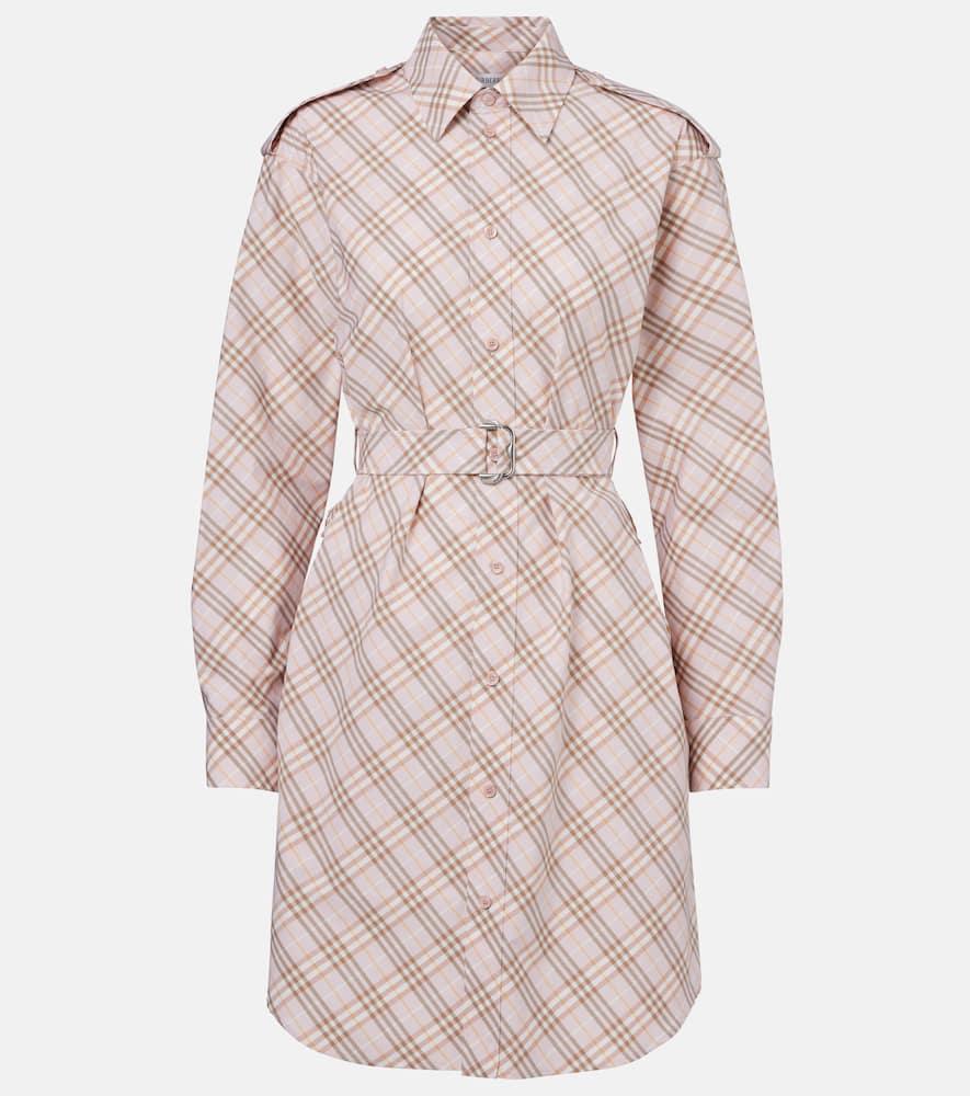 burberry burberry check cotton shirt dress