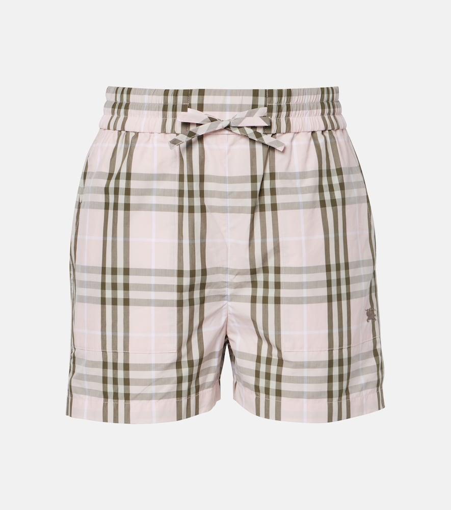 burberry burberry check cotton shorts