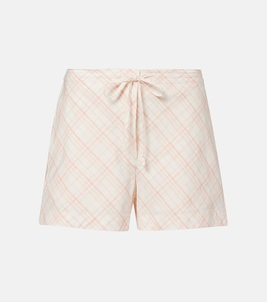 burberry burberry check cotton shorts