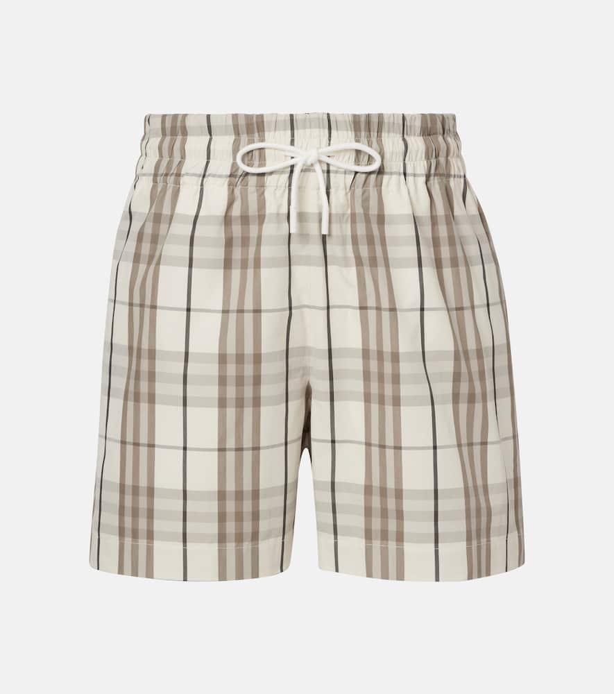 burberry burberry check cotton shorts