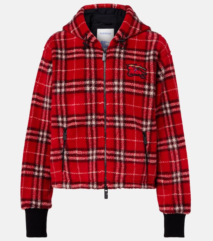 burberry burberry check hooded wool