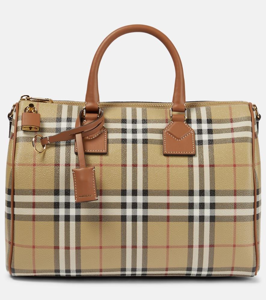 burberry burberry check medium canvas tote bag