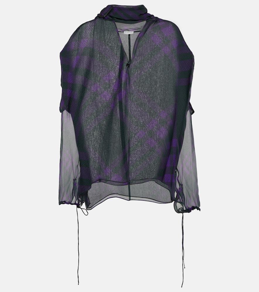 burberry burberry check silk shirt