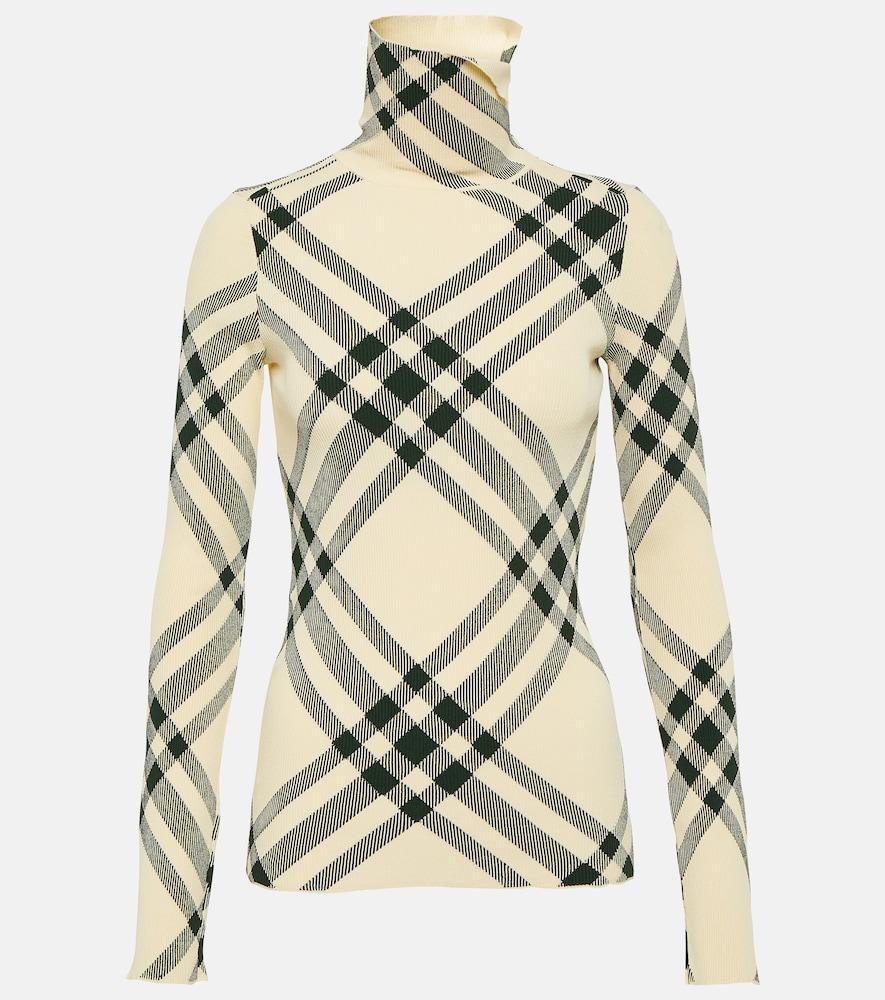 burberry burberry check turtleneck sweater