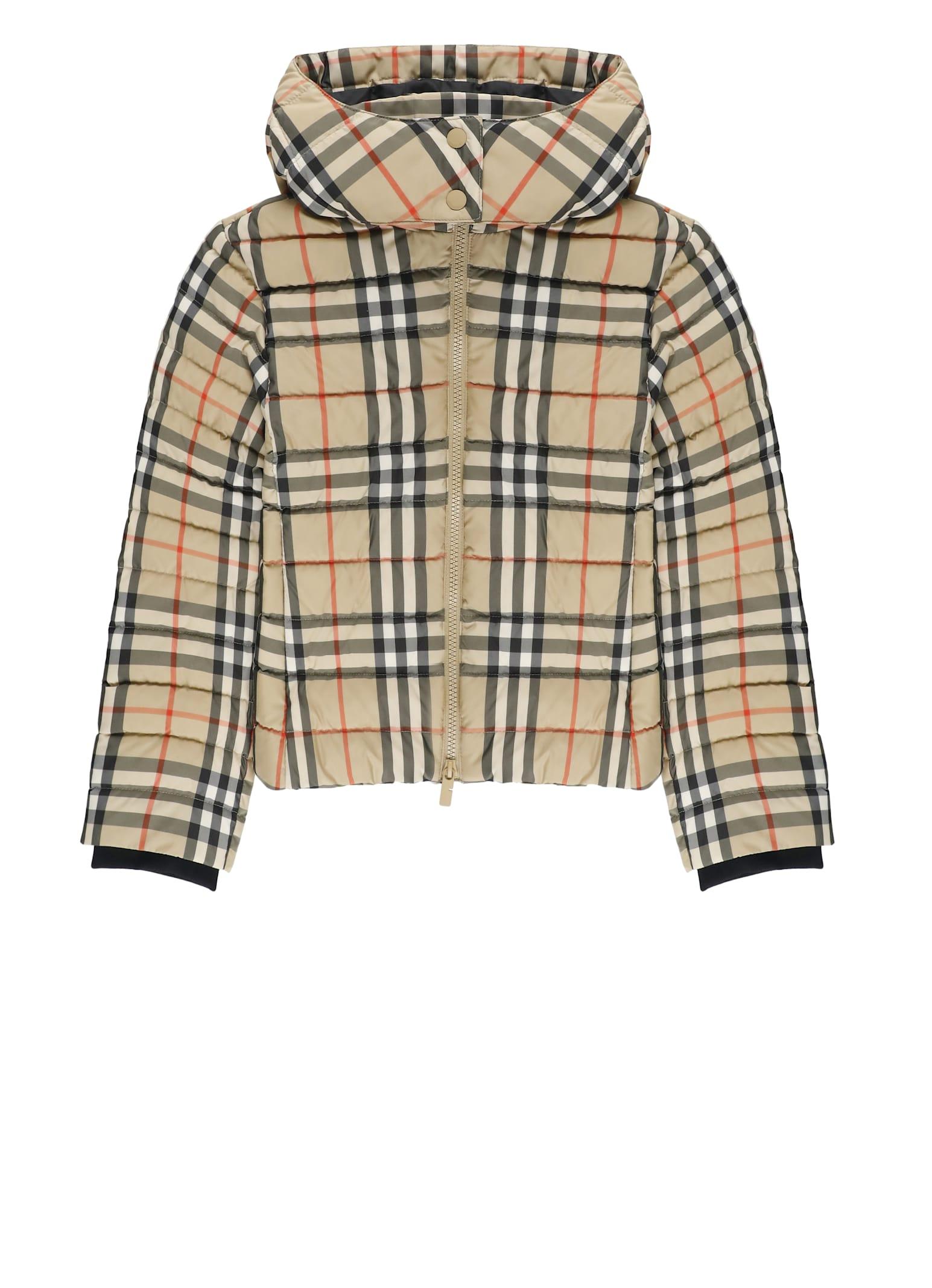 burberry cecilia check down jacket