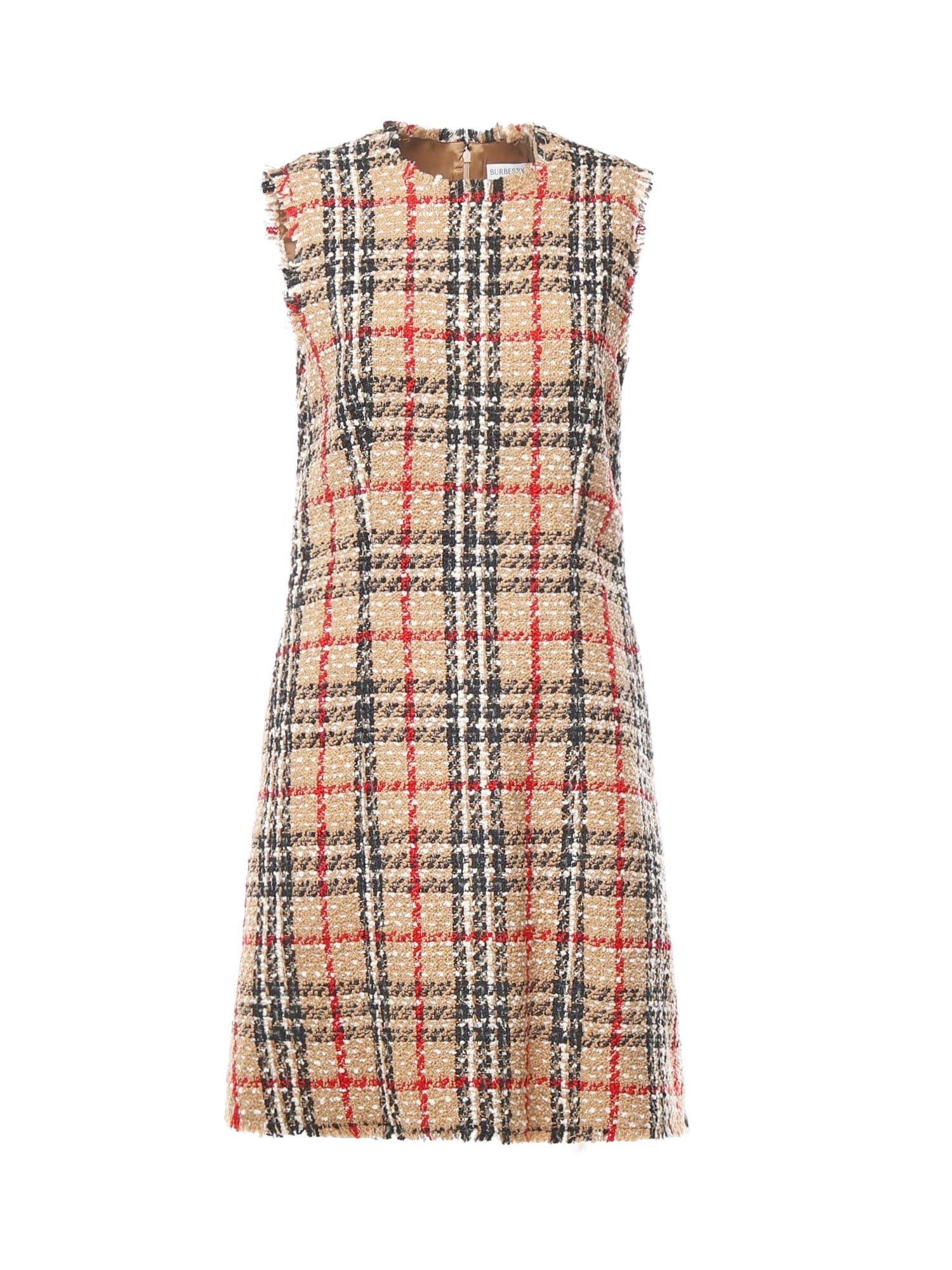 burberry check bouclé mini dress