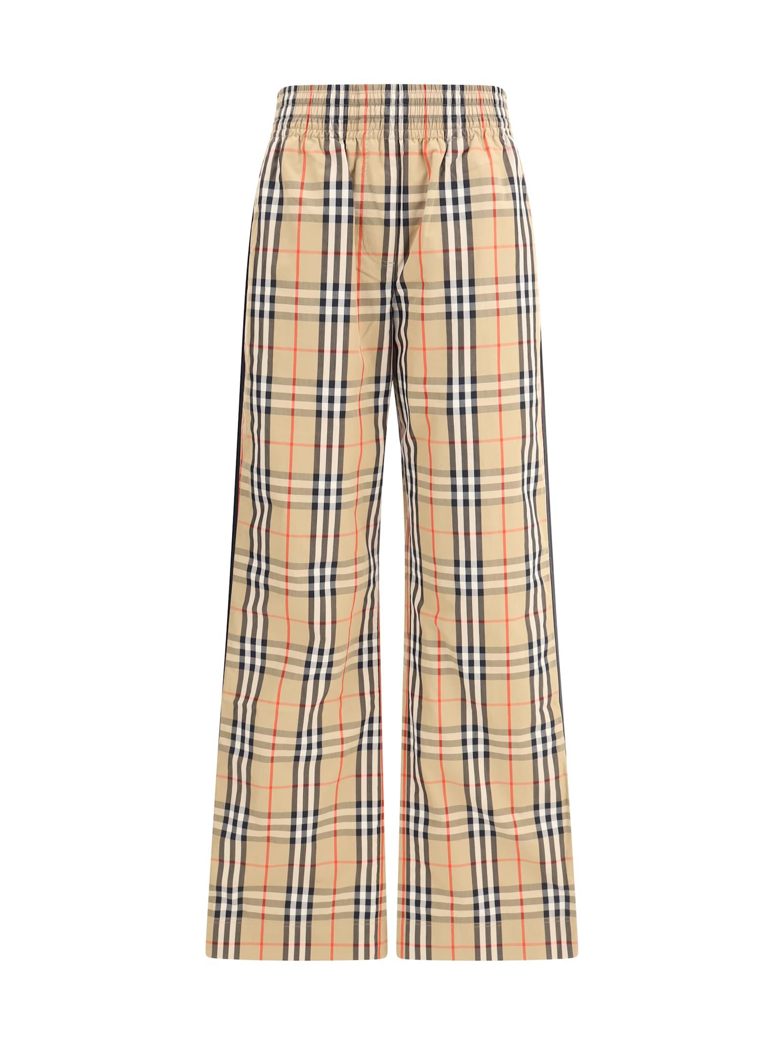 burberry check cotton pants