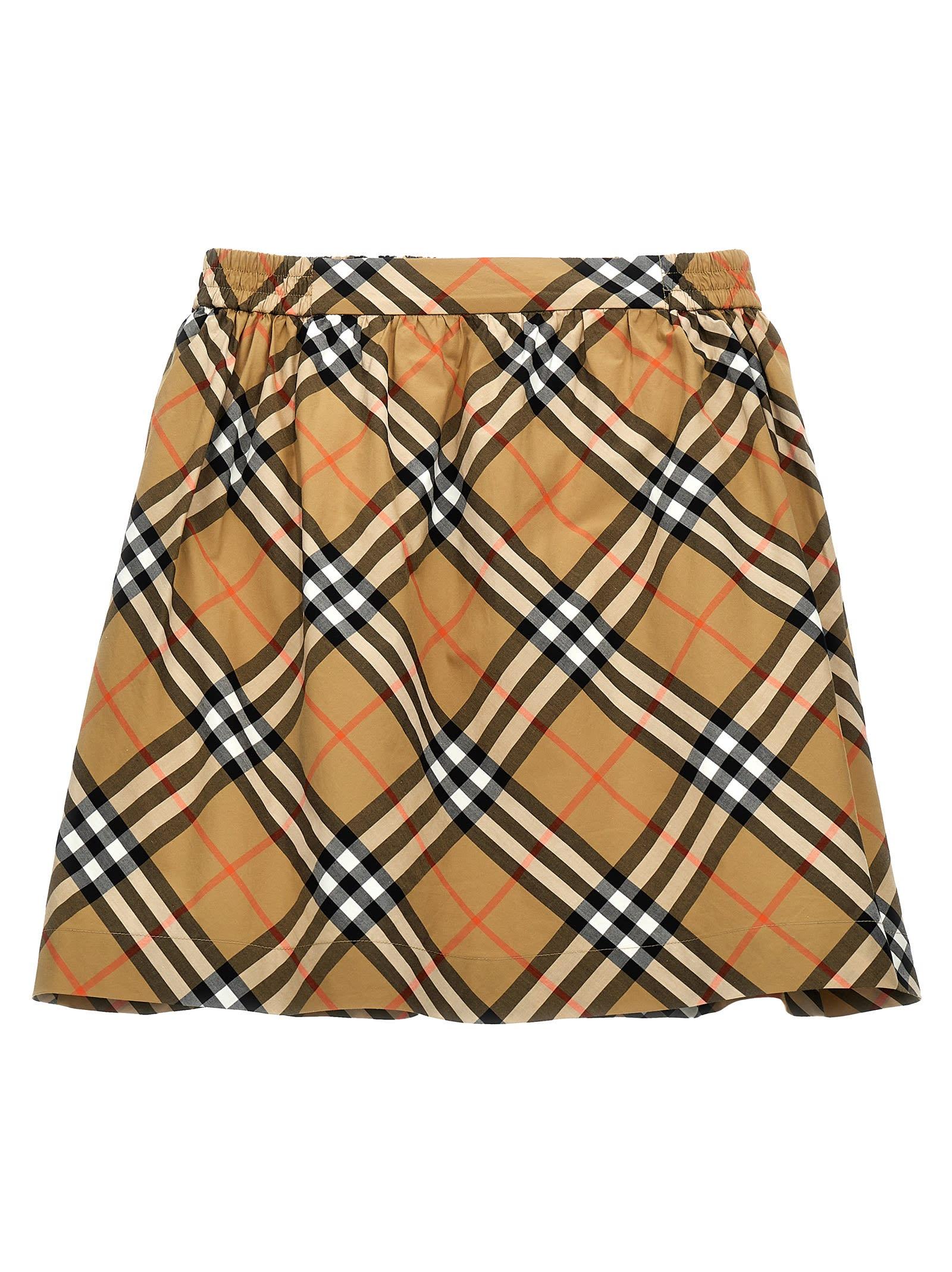 burberry check cotton skirt