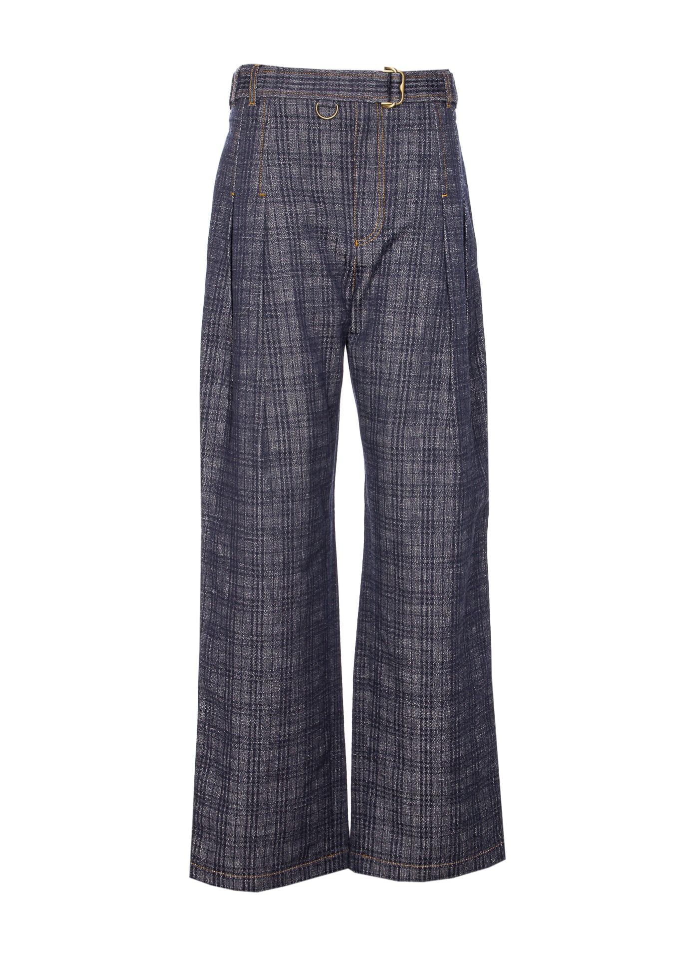 burberry check denim jeans