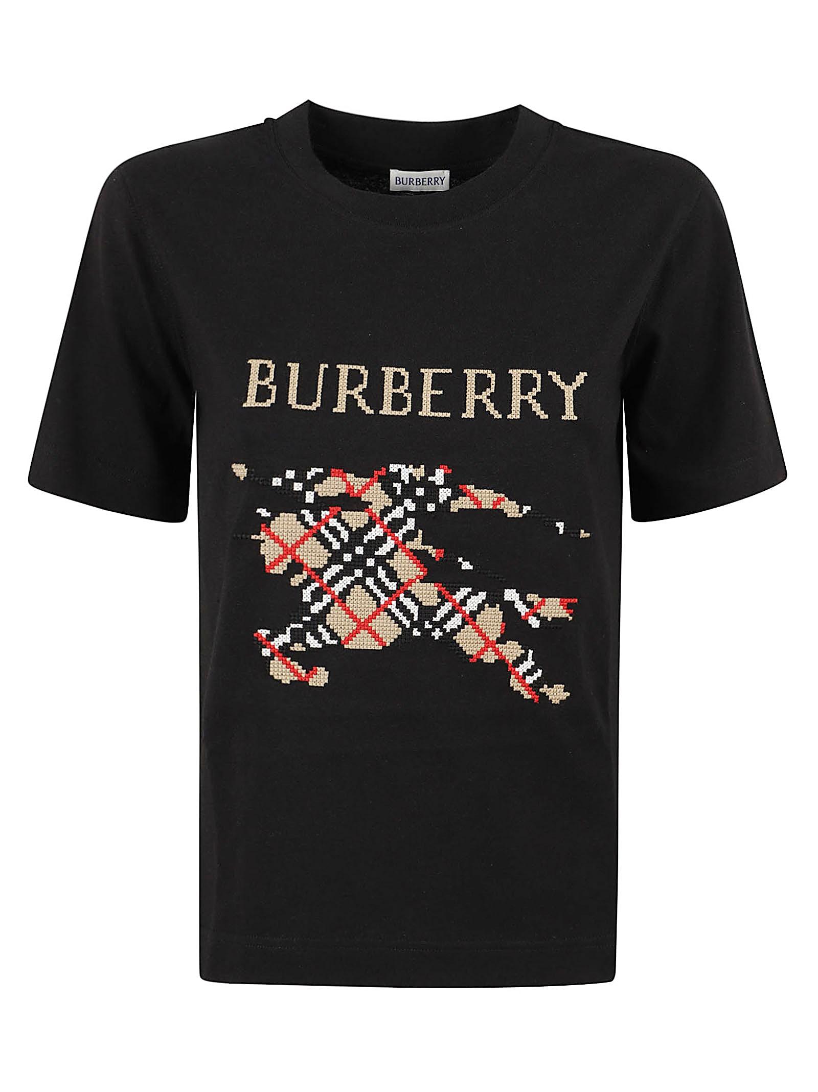 burberry check-motif graphic t-shirt