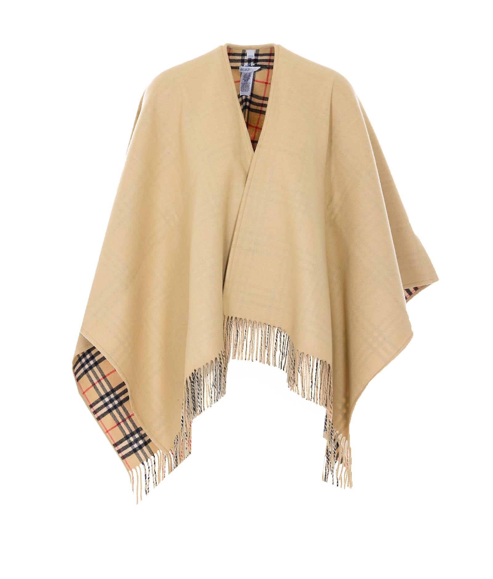 burberry check reversible cape