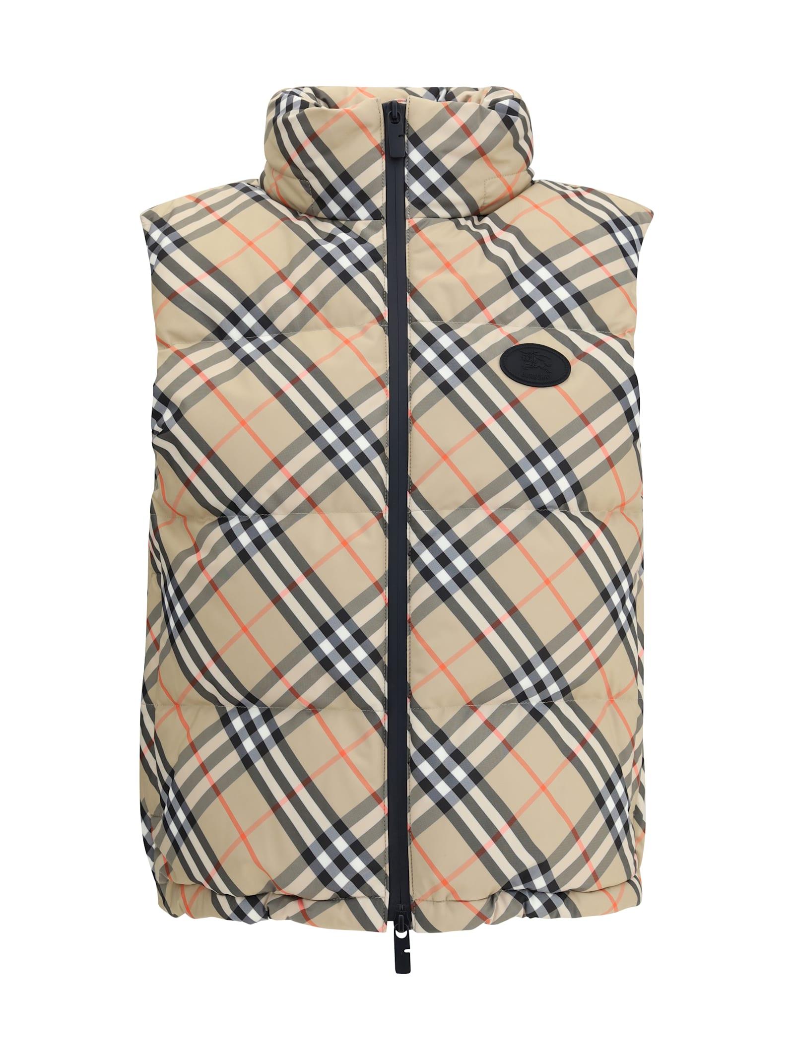 burberry check vest down jacket