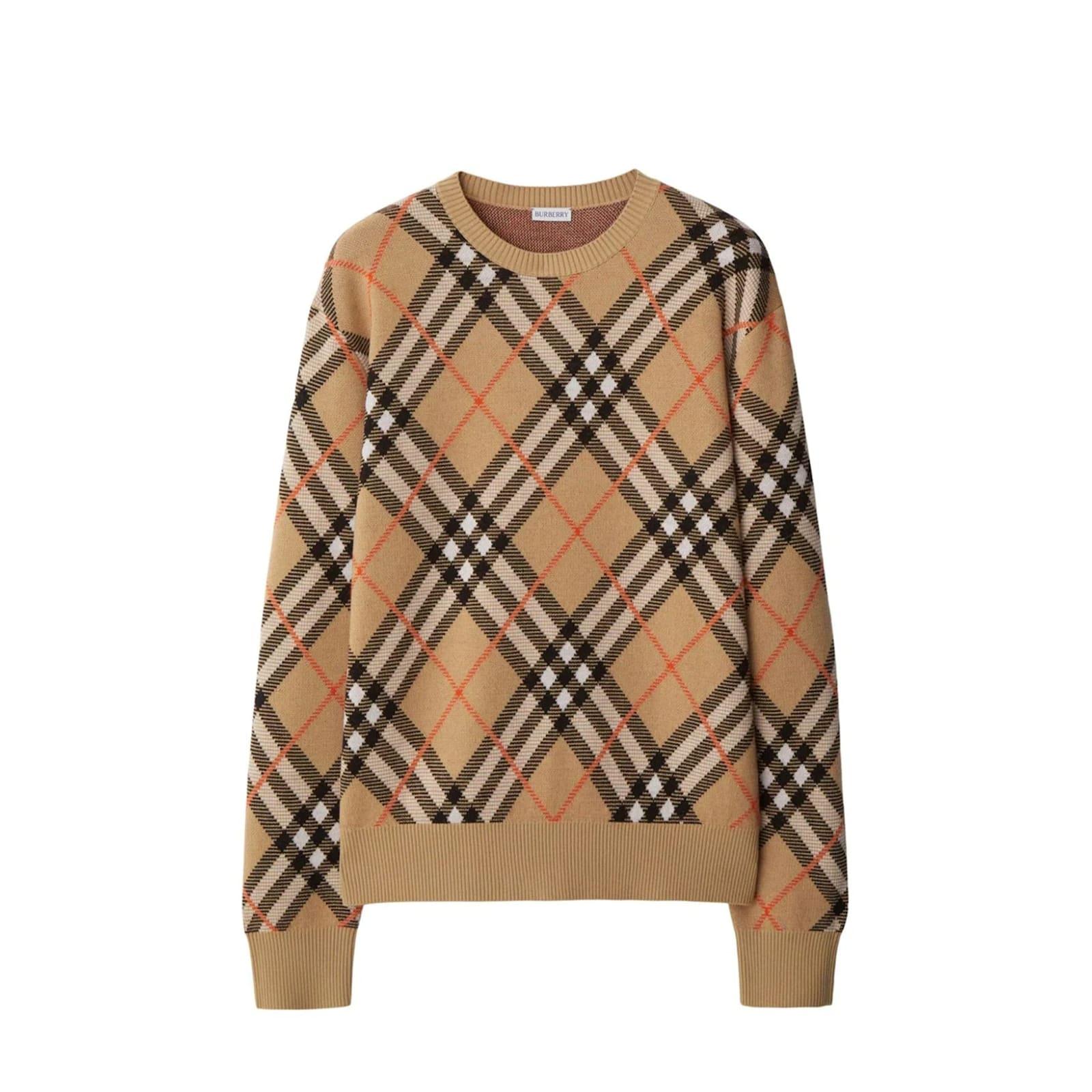 burberry check wool blend sweater