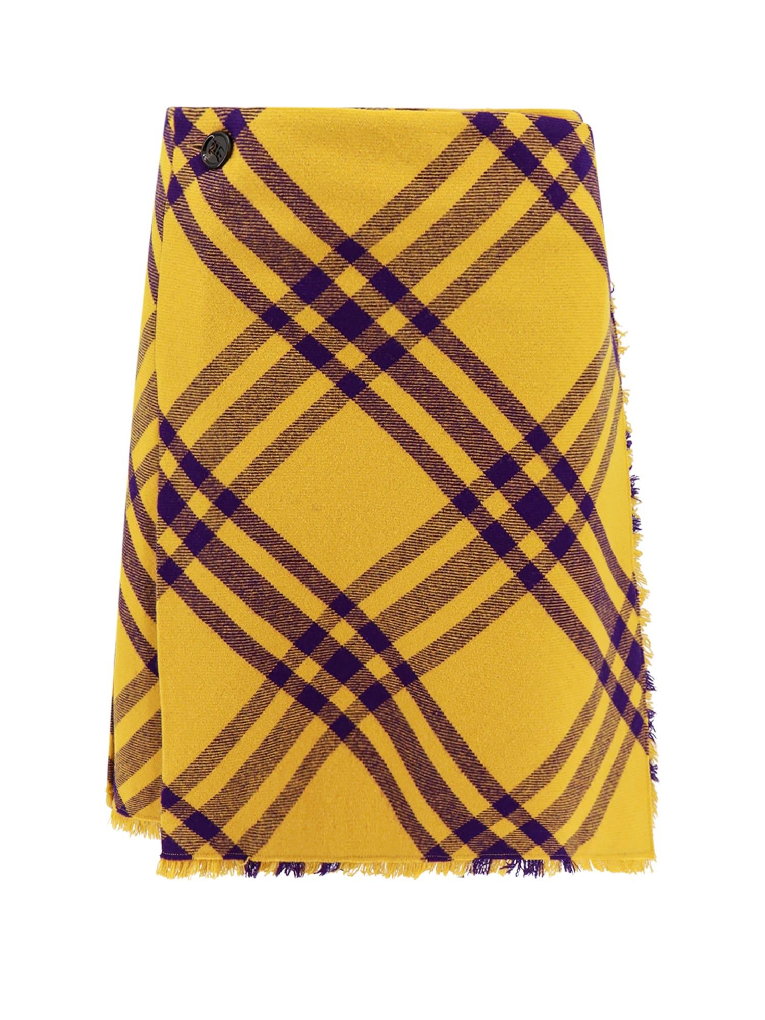 burberry check wool kilt