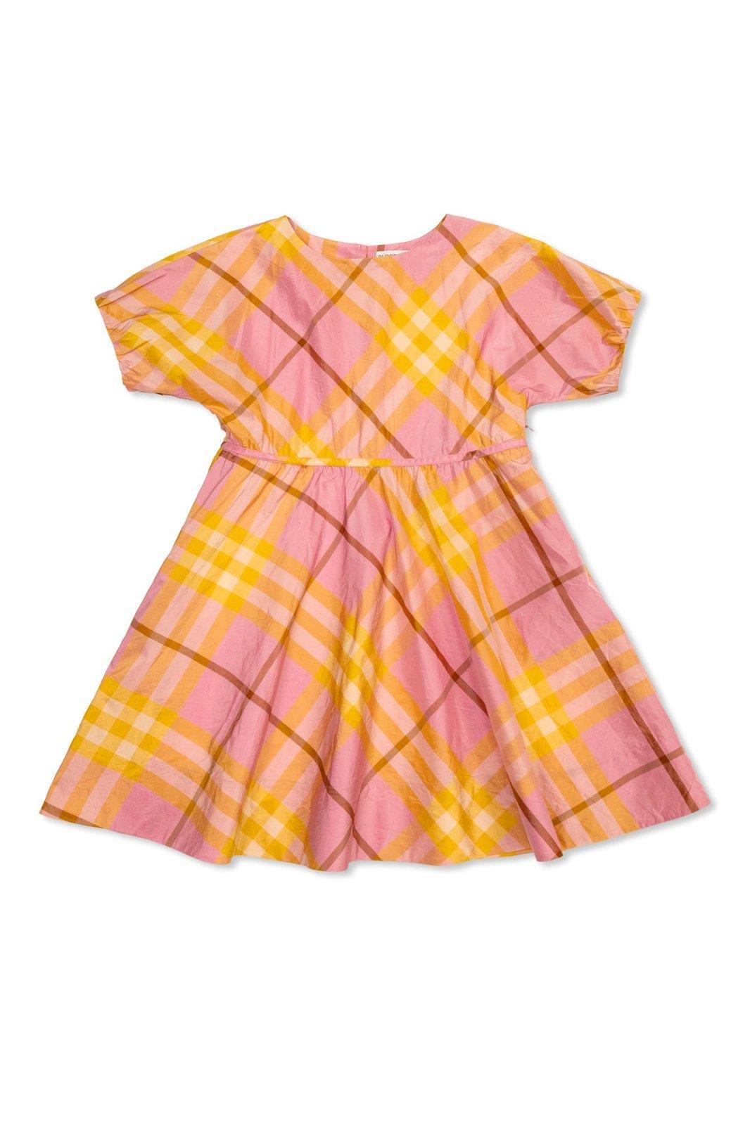burberry checked short sleeved dress
